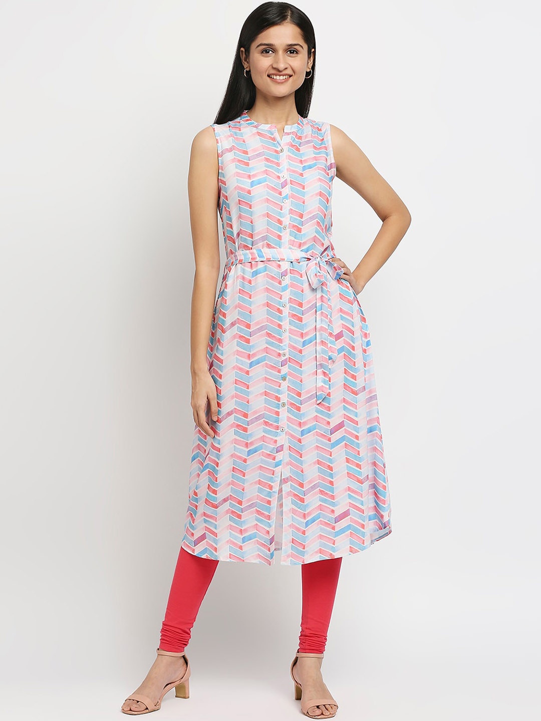 

Ethnicity Women Pink Ethnic Motifs Printed Kurta