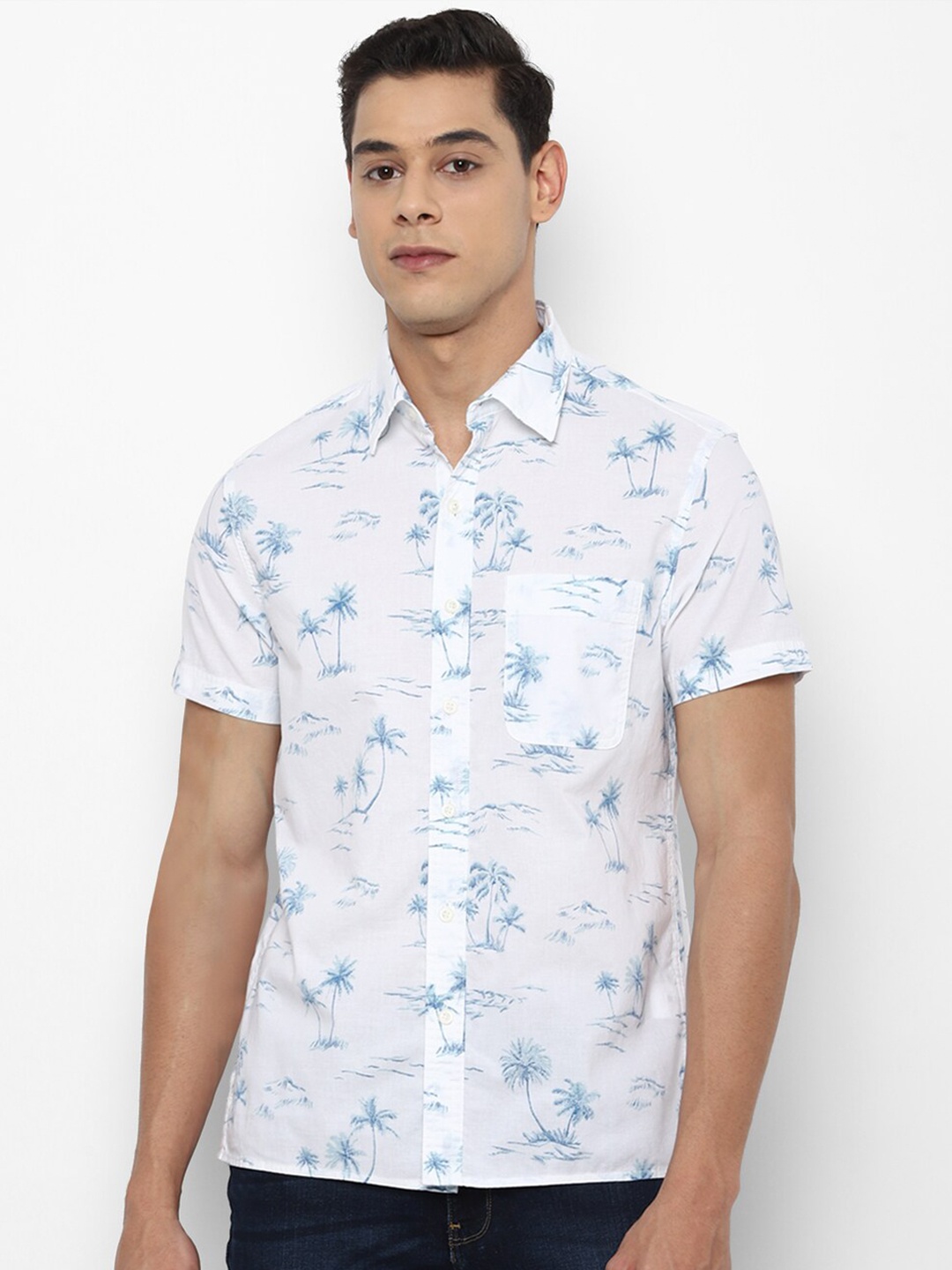 

AMERICAN EAGLE OUTFITTERS Men White Floral Printed Casual Shirt