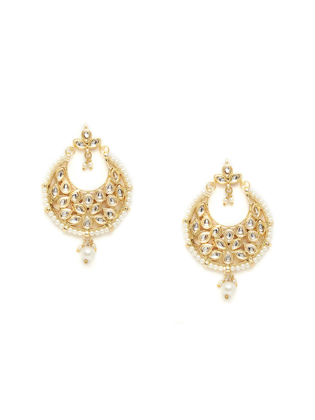 

Bamboo Tree Jewels Gold-Toned Embellished Chandbalis