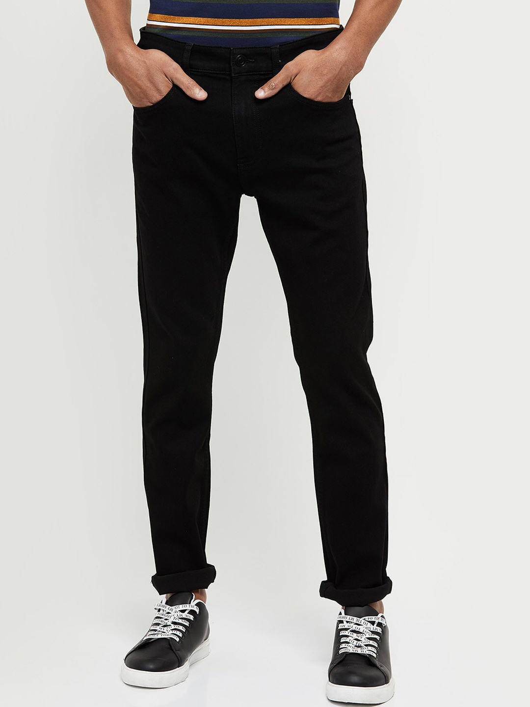 

max Men Black Stretchable Jeans