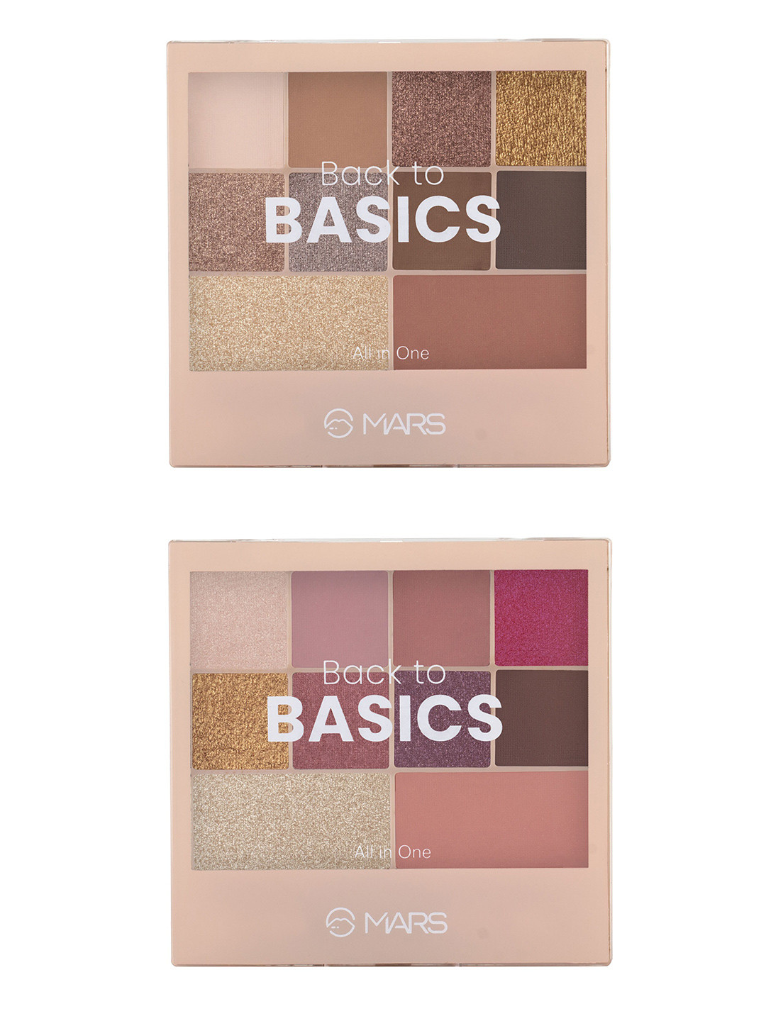 

MARS Set of 2 Back To Basics Eyeshadow with Highlighter & Blusher - 1 & 2, Multi