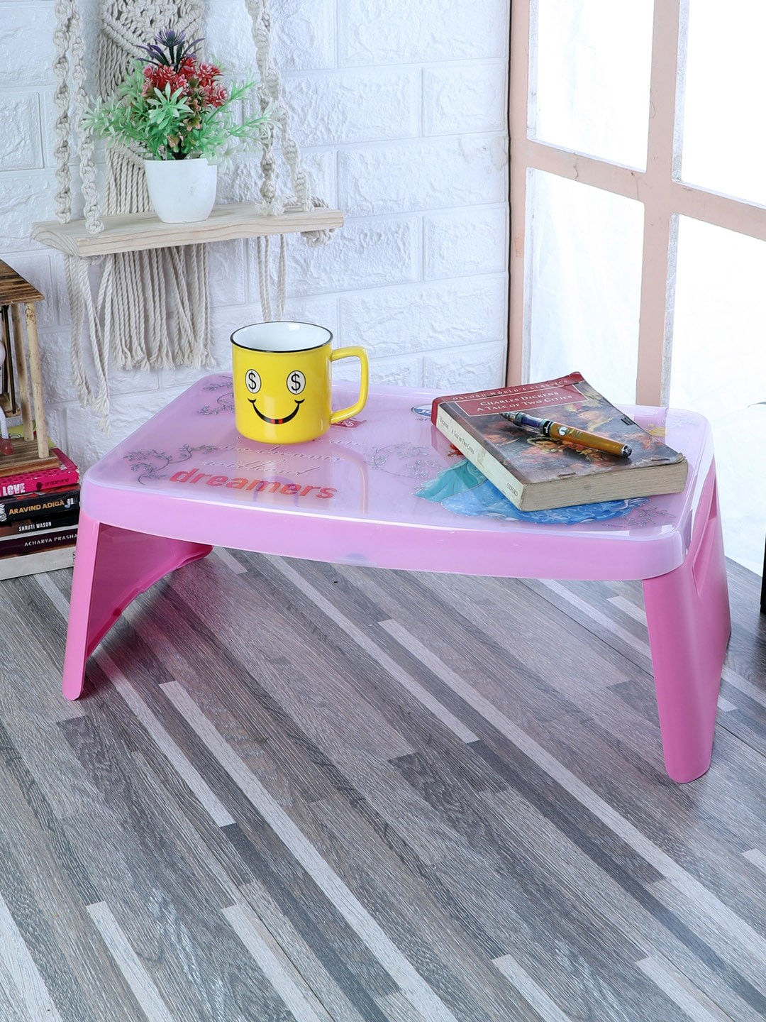 

CDI Pink Barbie Design Printed Foldable Laptop Table With Storage