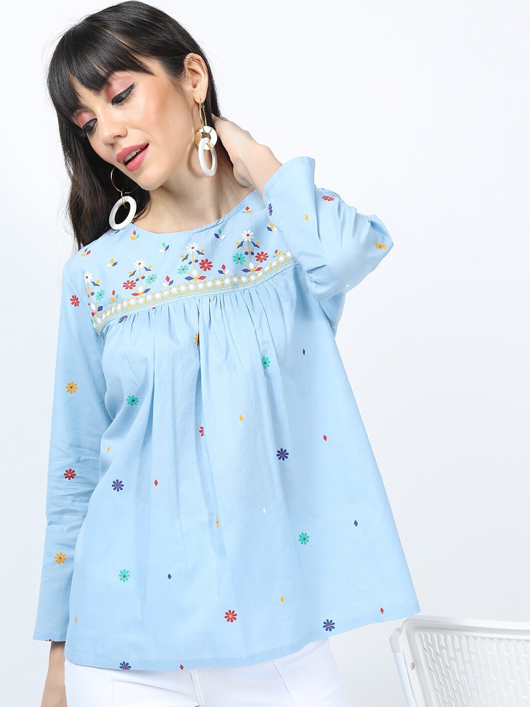 

Vishudh Mauve Floral Embellished Top