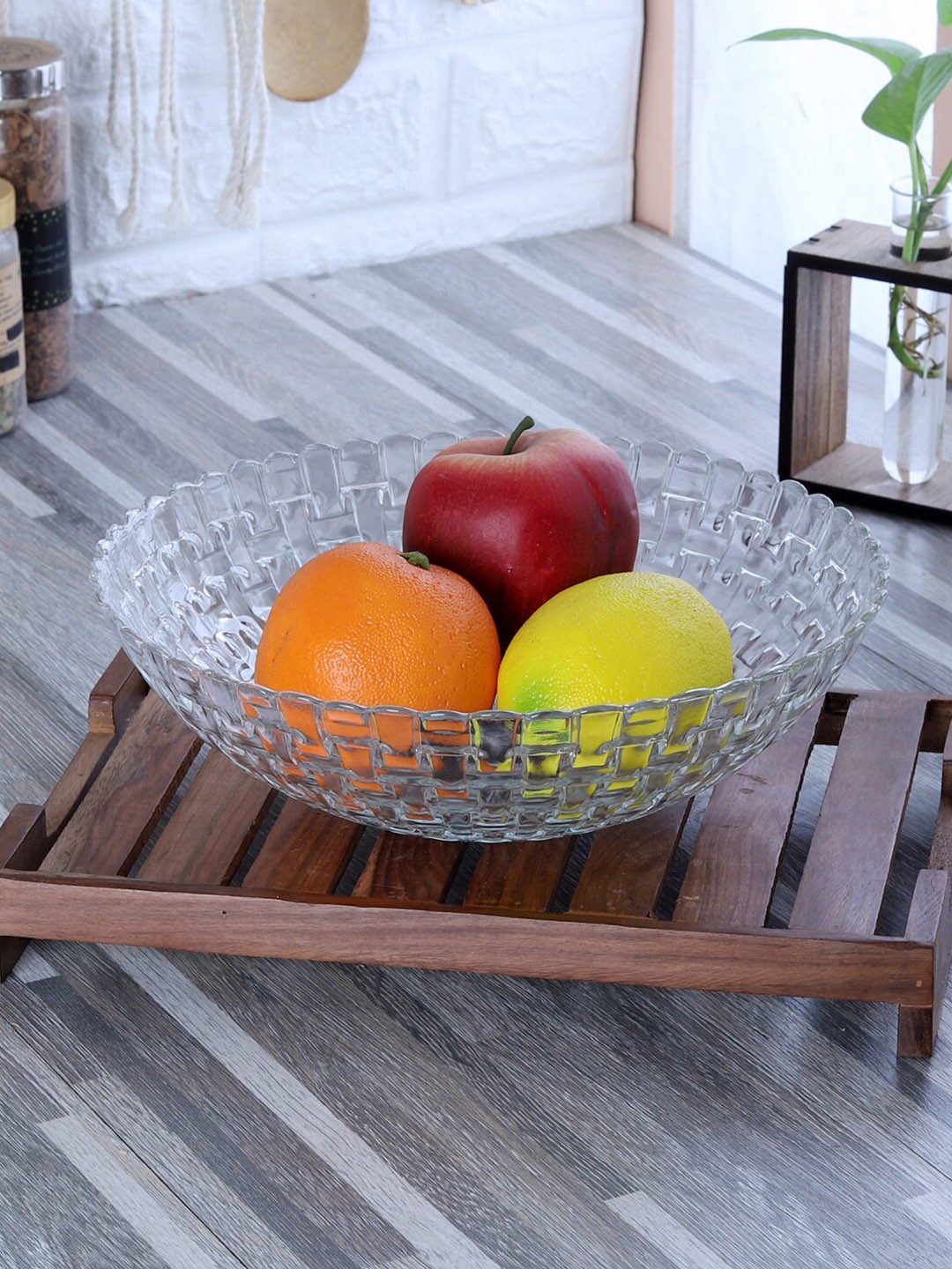 

ceradeco Transparent Textured Melamine Serving Matte Bowl