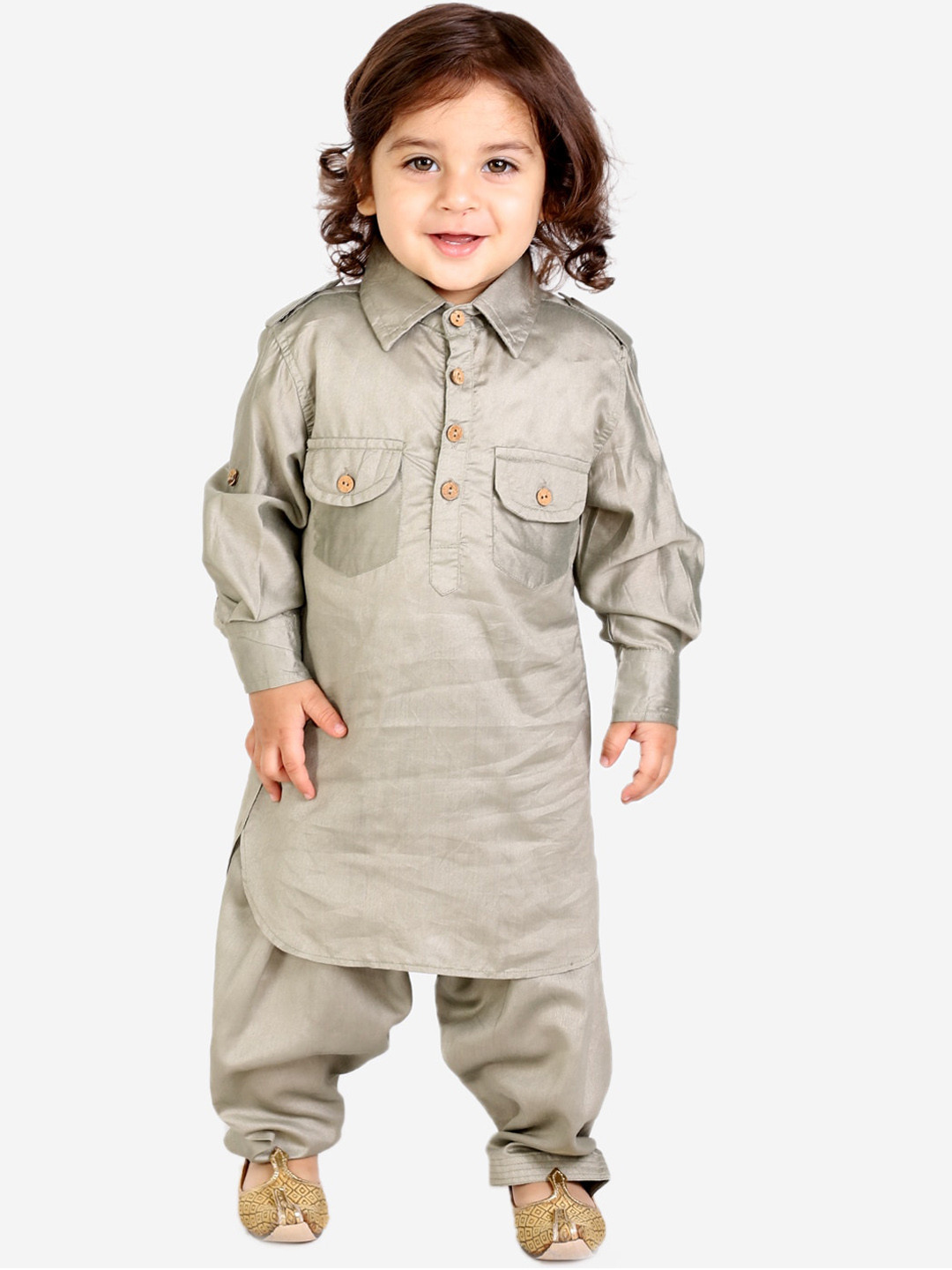 

KID1 Boys Grey Kurta with Salwar