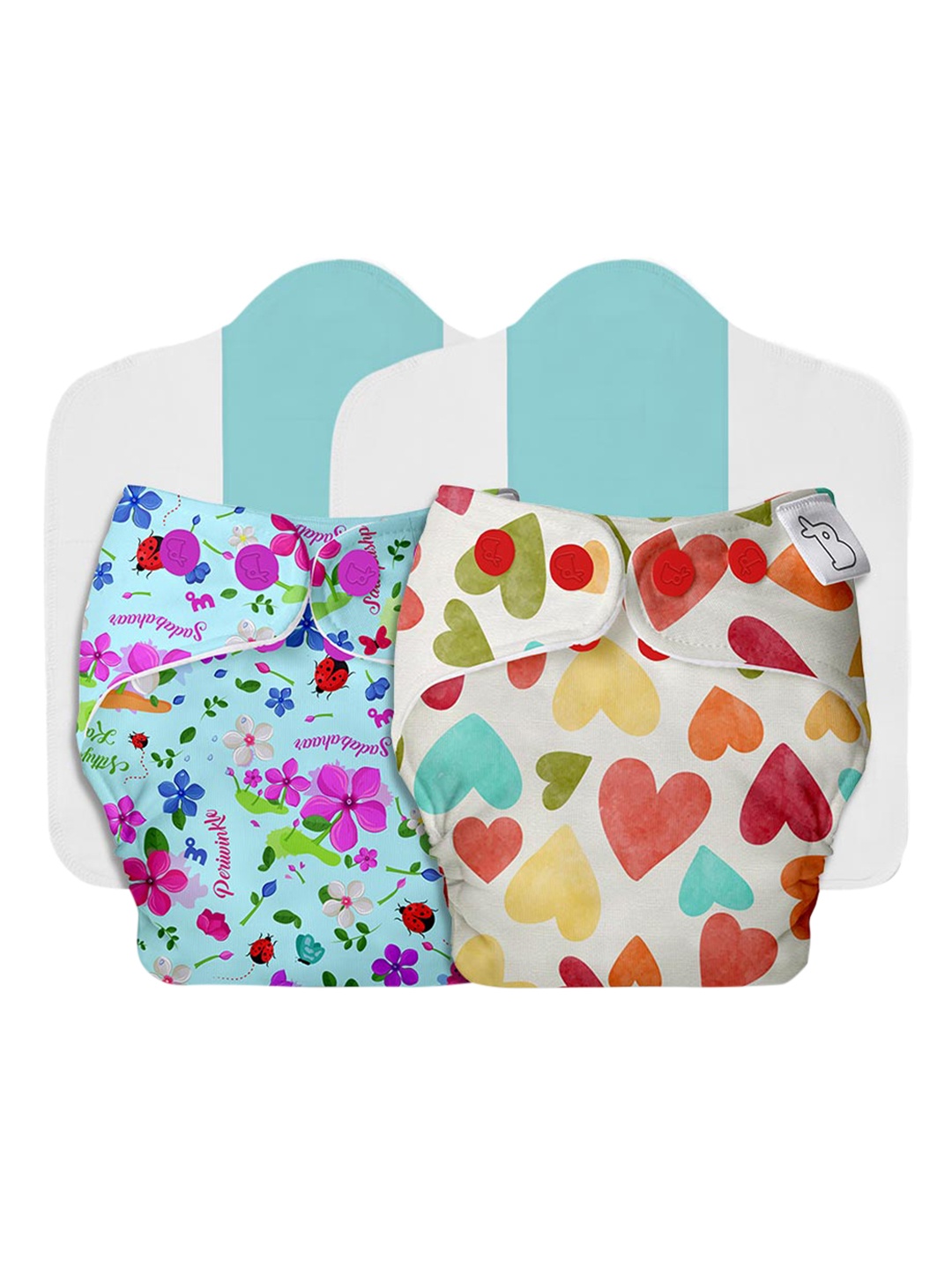 

SuperBottoms Kids Pack Of 2 Cloth Sustainable Diaper With Organic Soaker, Multi
