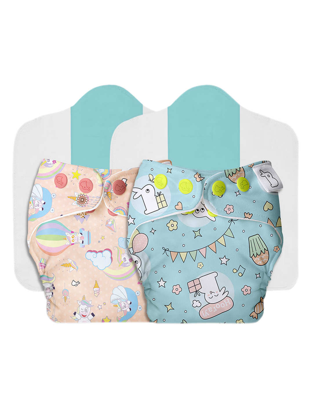 

SuperBottoms Kids Pack Of 2 Printed Cloth Sustainable Diapers, Multi