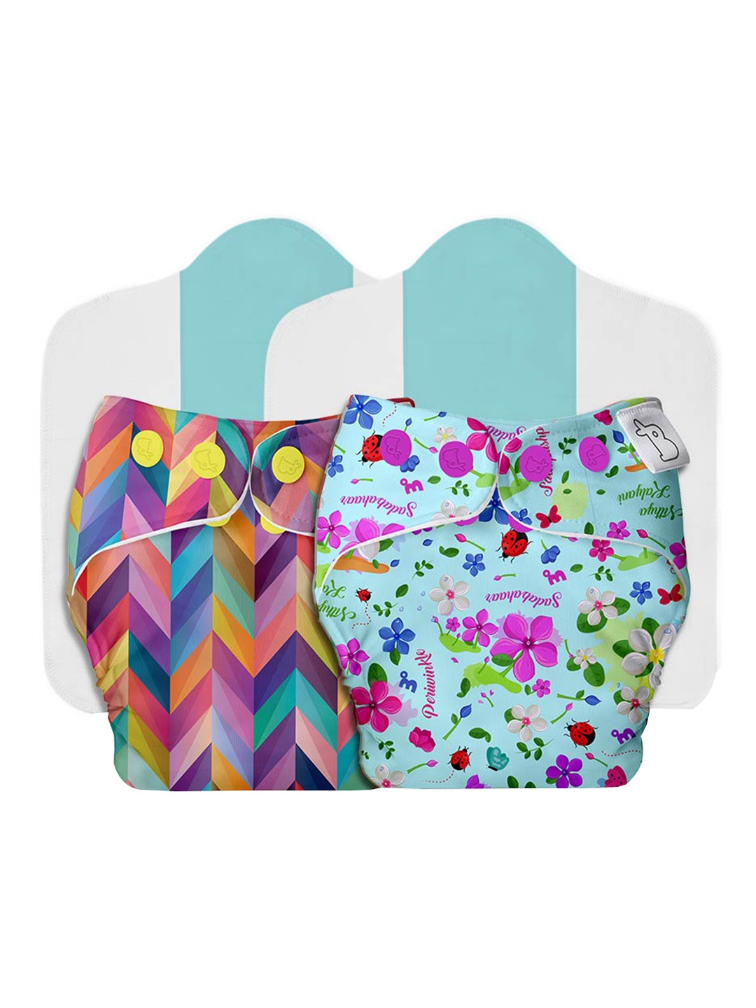 

SuperBottoms Infant Kids Pack Of 2 Cloth Sustainable Diaper, Purple