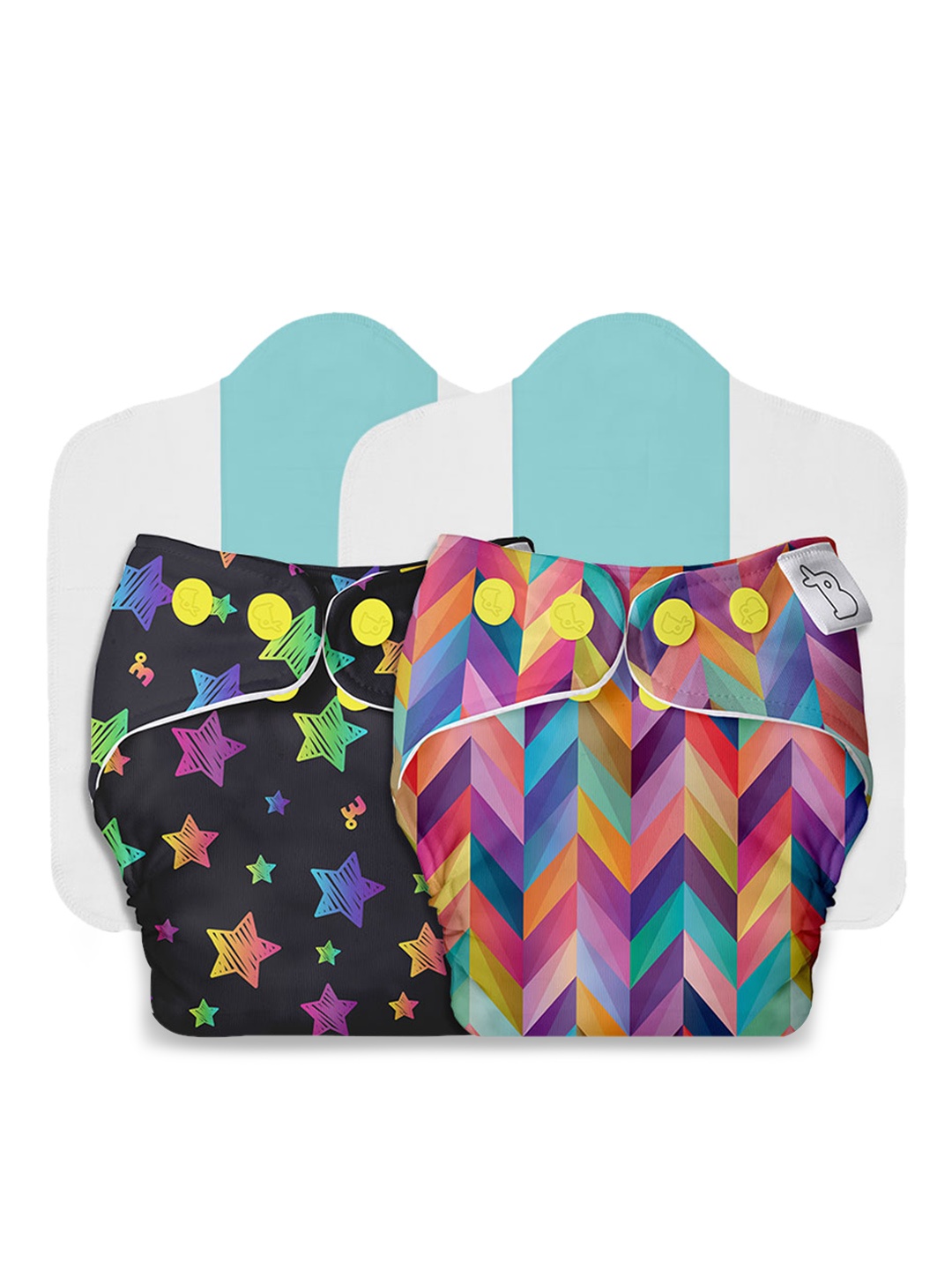 

SuperBottoms Infant Kids Pack Of 2 Freesize Cloth Sustainable Diapers, Multi