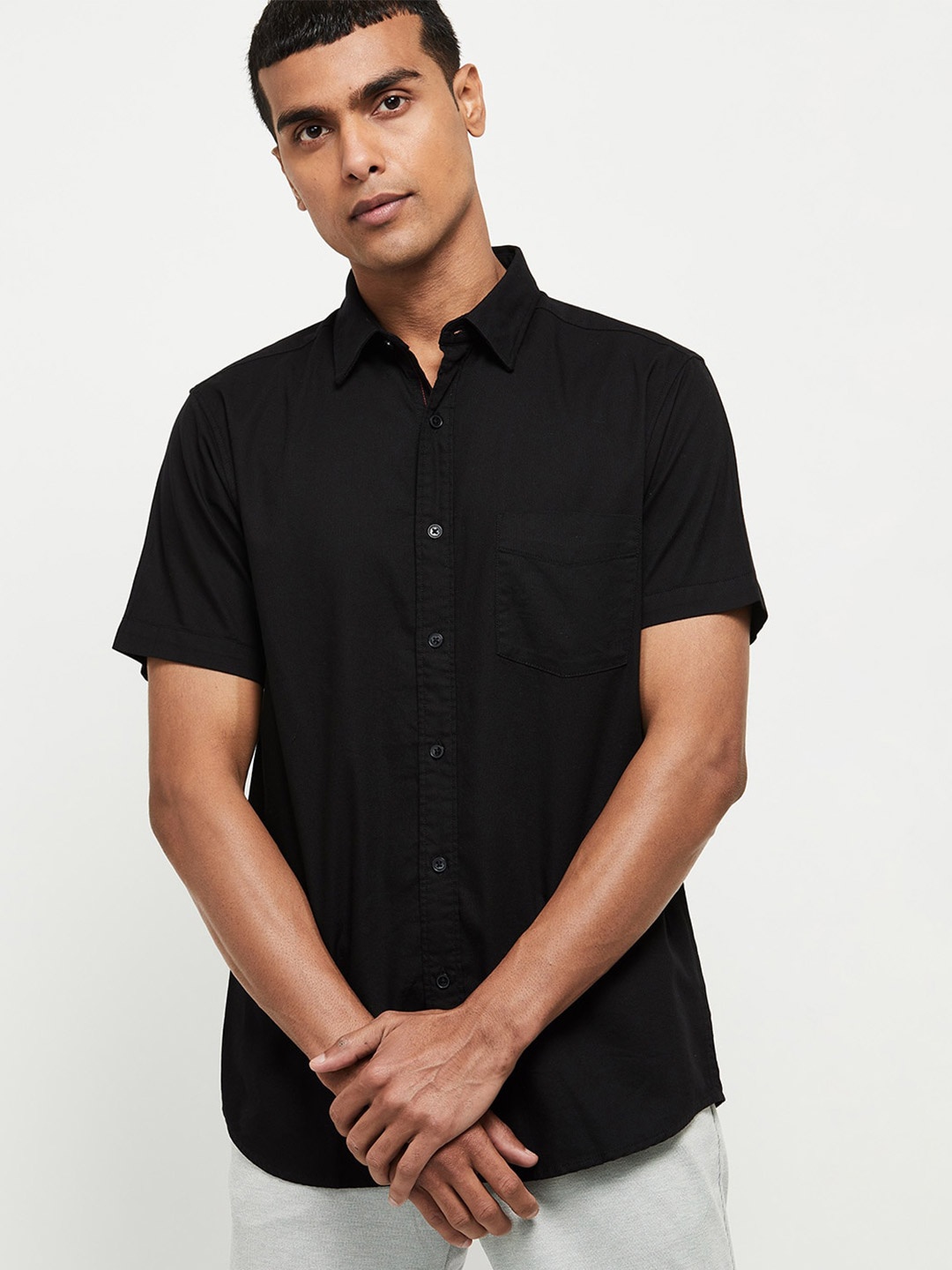 

max Men Black Casual Shirt