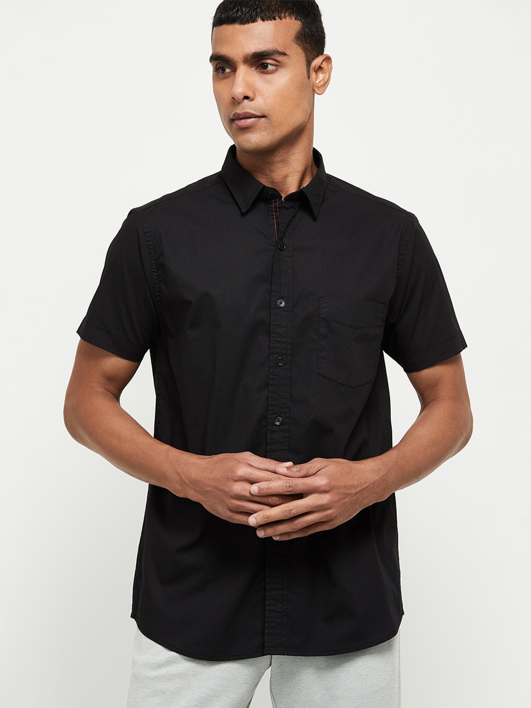

max Men Black Casual Shirt