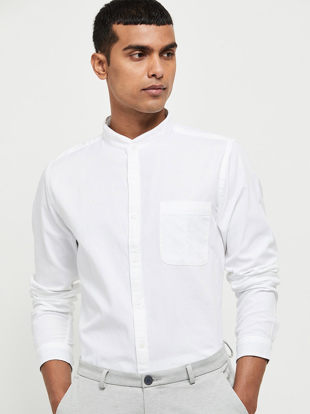 

max Men White Casual Shirt