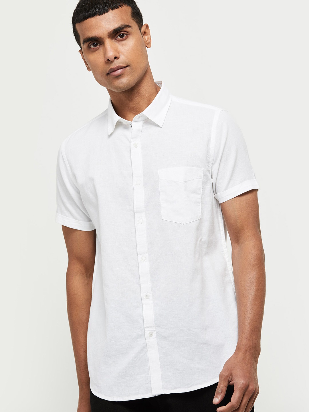 

max Men White Casual Shirt