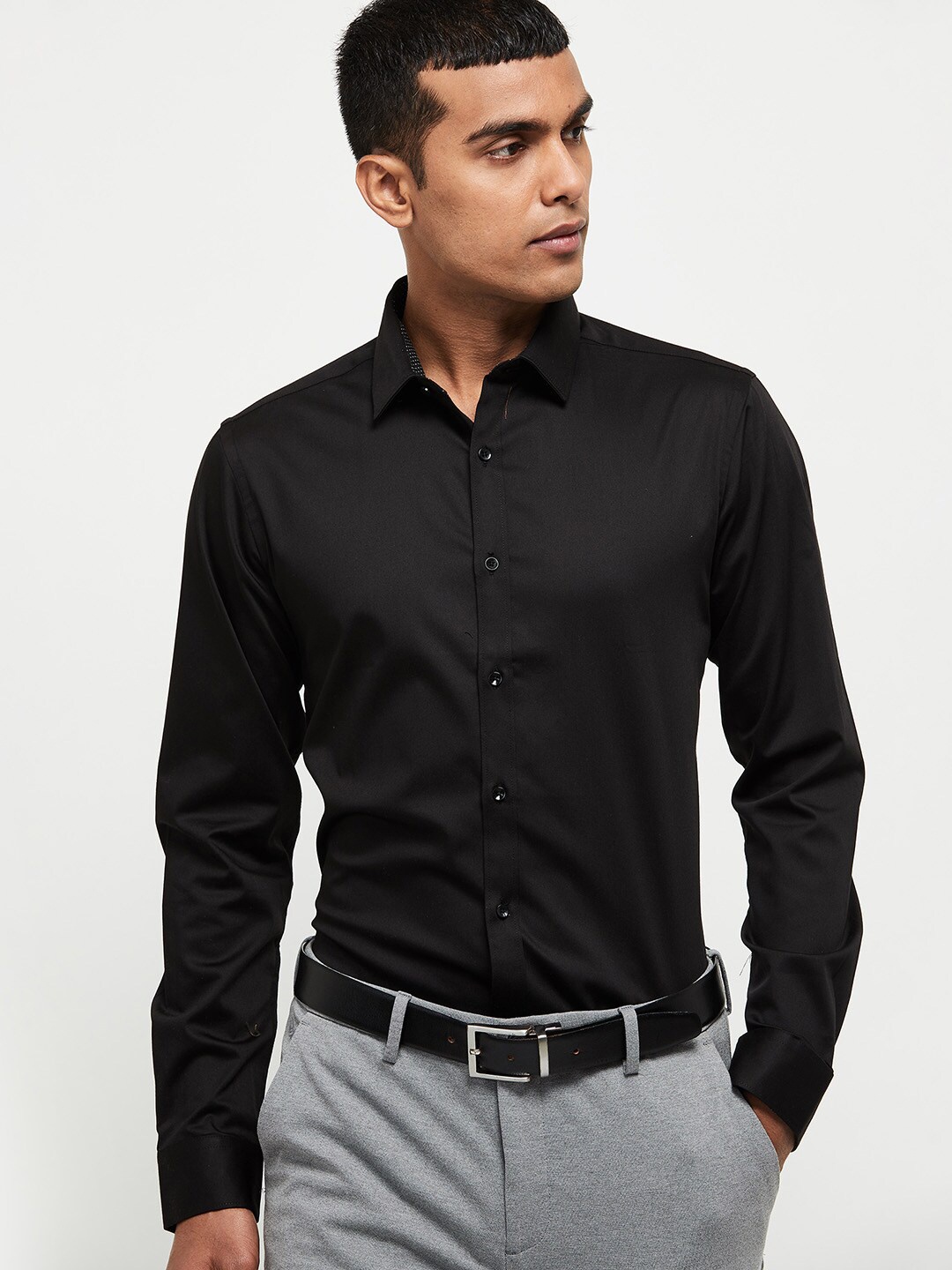 

max Men Black Casual Shirt