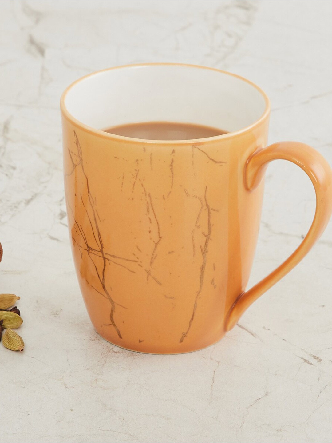 

Home Centre Yellow Printed Bone China Matte Mug