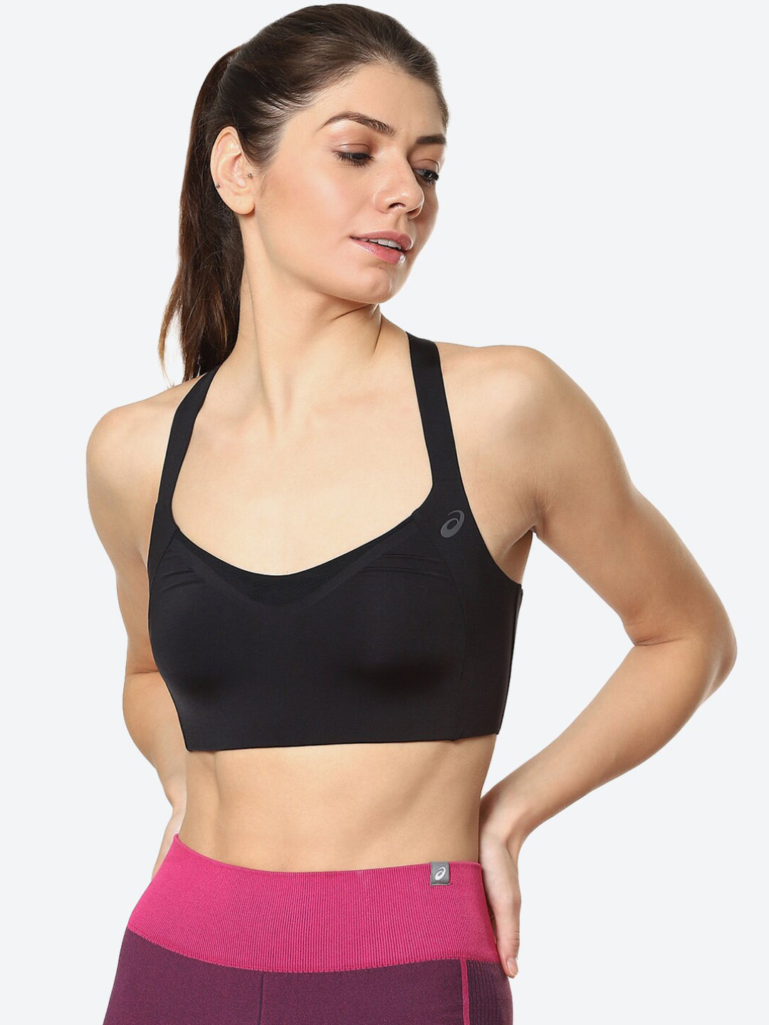 

ASICS Black Solid Non Padded Metarun Sports Bra