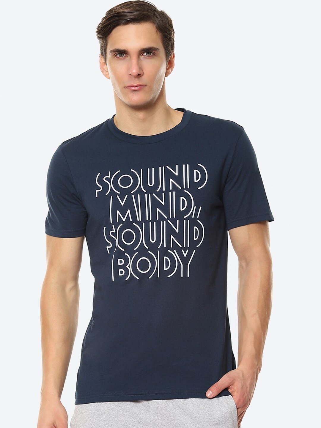 

ASICS Men Typography Printed M Heritage Font Gpaphic 6 Gym T-shirt, Blue