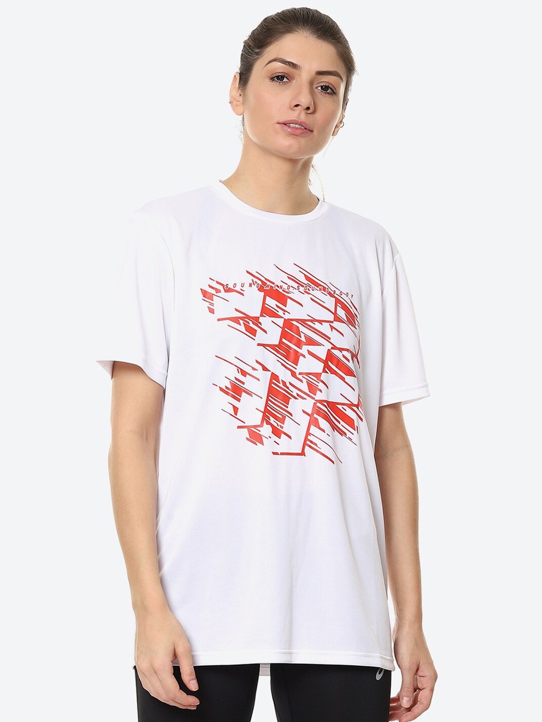 

ASICS Men White Printed TF GRAPHIC T-shirt