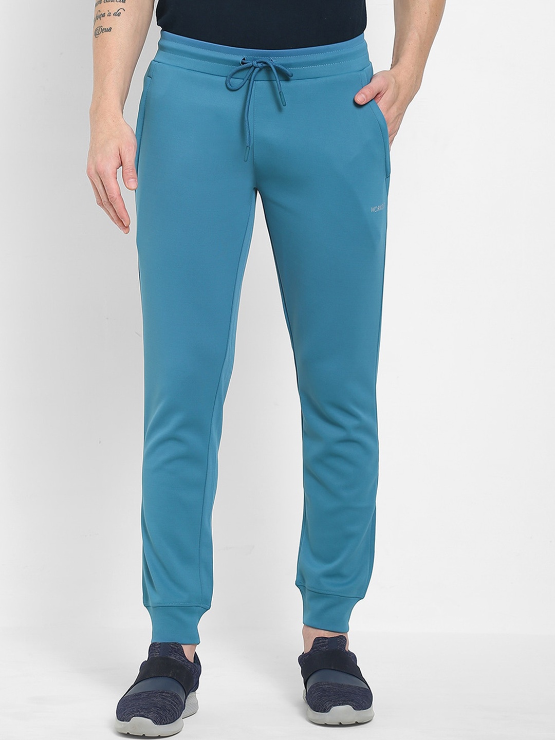 

Sweet Dreams Men Plus Size Blue Solid Cotton Joggers
