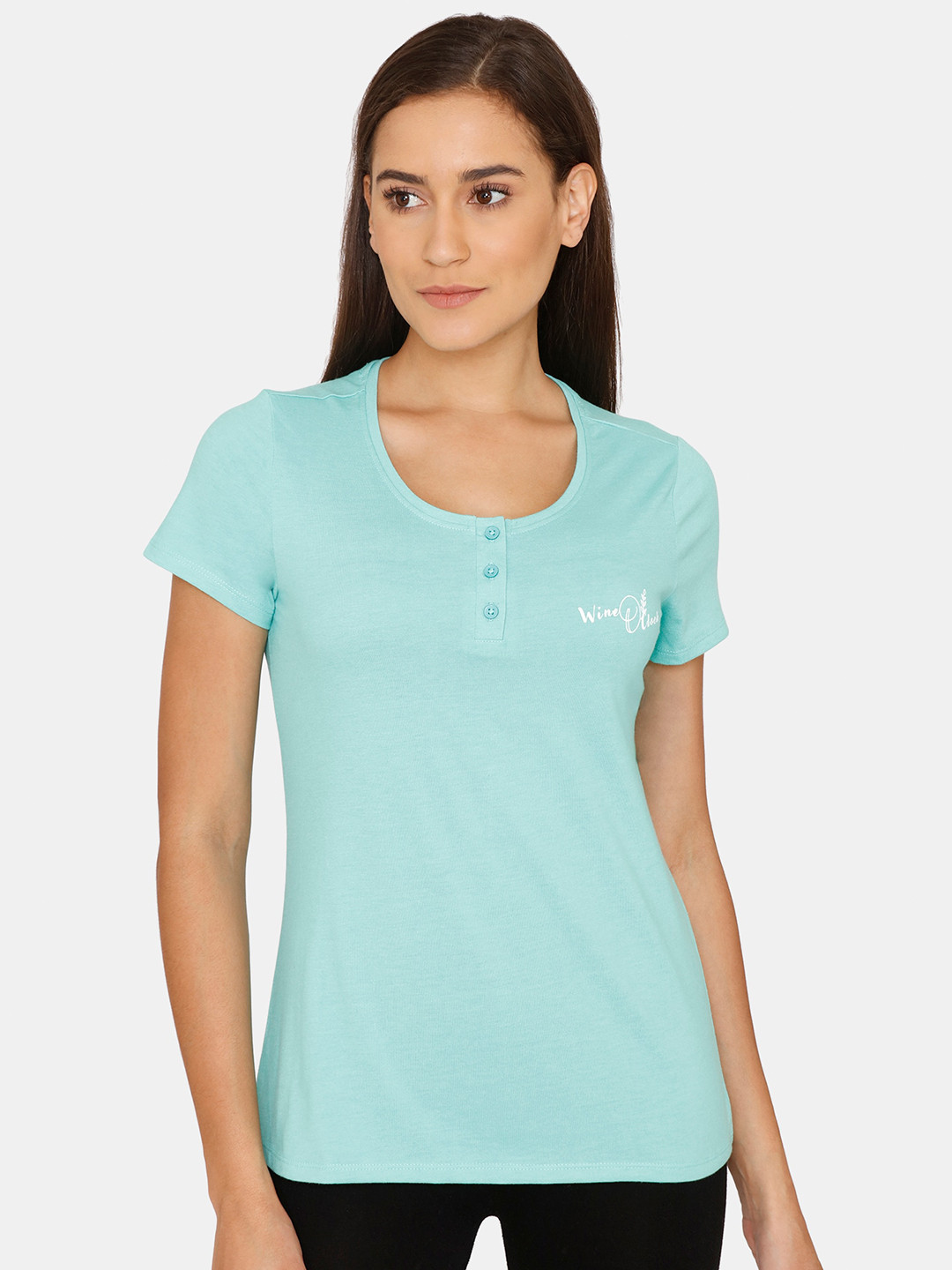 

Rosaline by Zivame Blue Solid Top