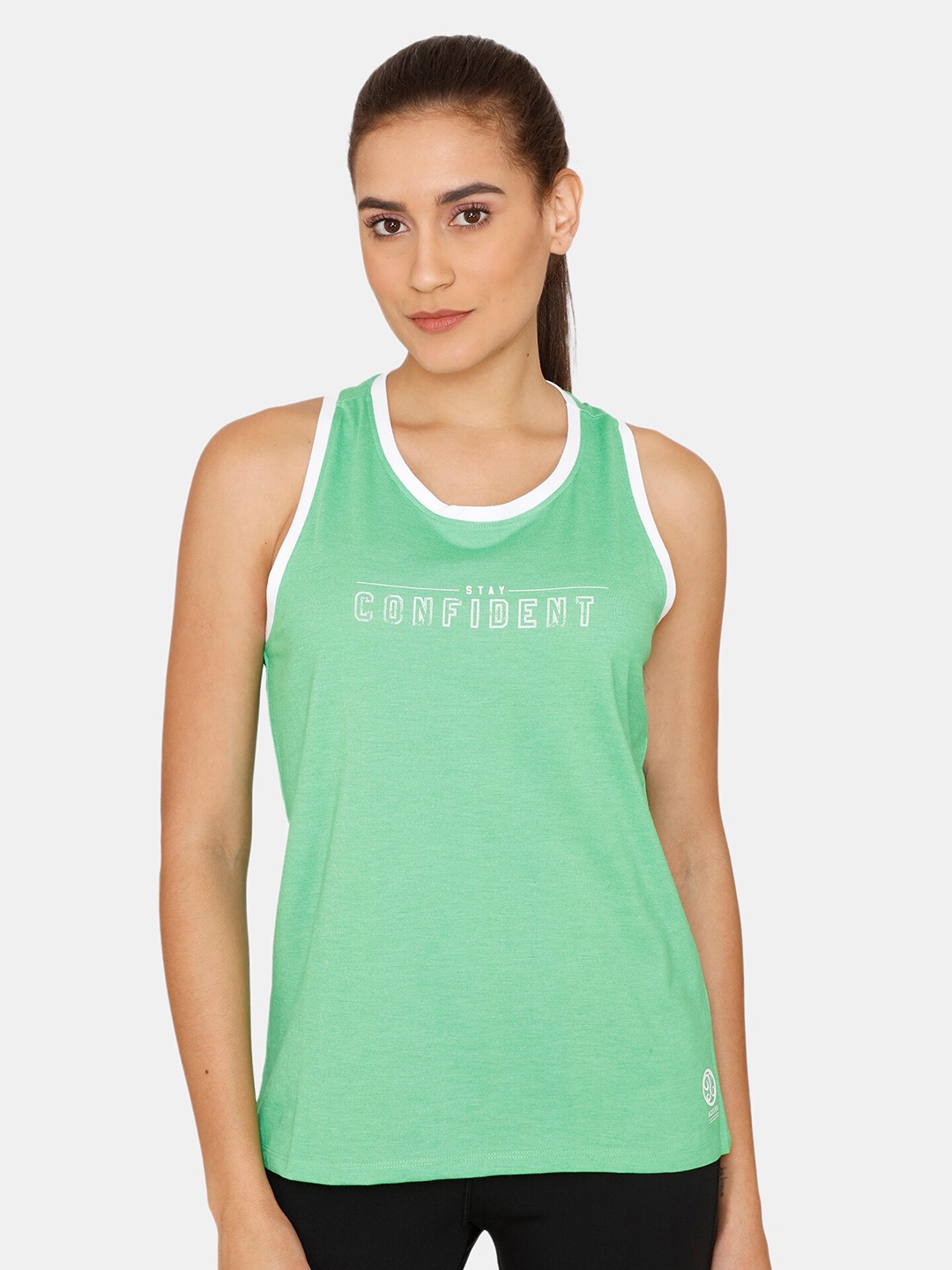 

Rosaline by Zivame Green Print Tank Top