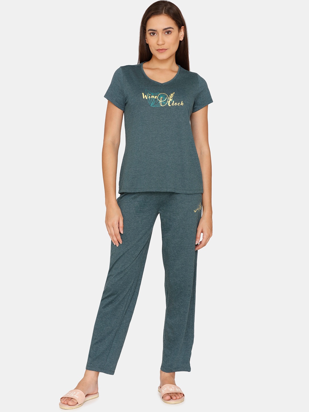 

Rosaline by Zivame Women Green Night suit