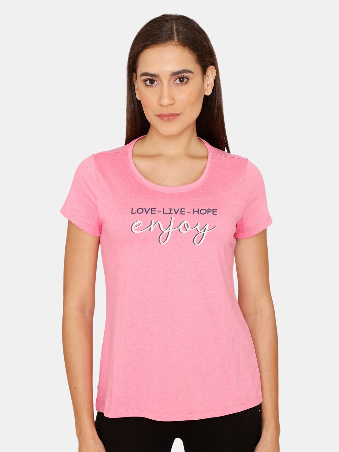 

Rosaline by Zivame Pink Print Top