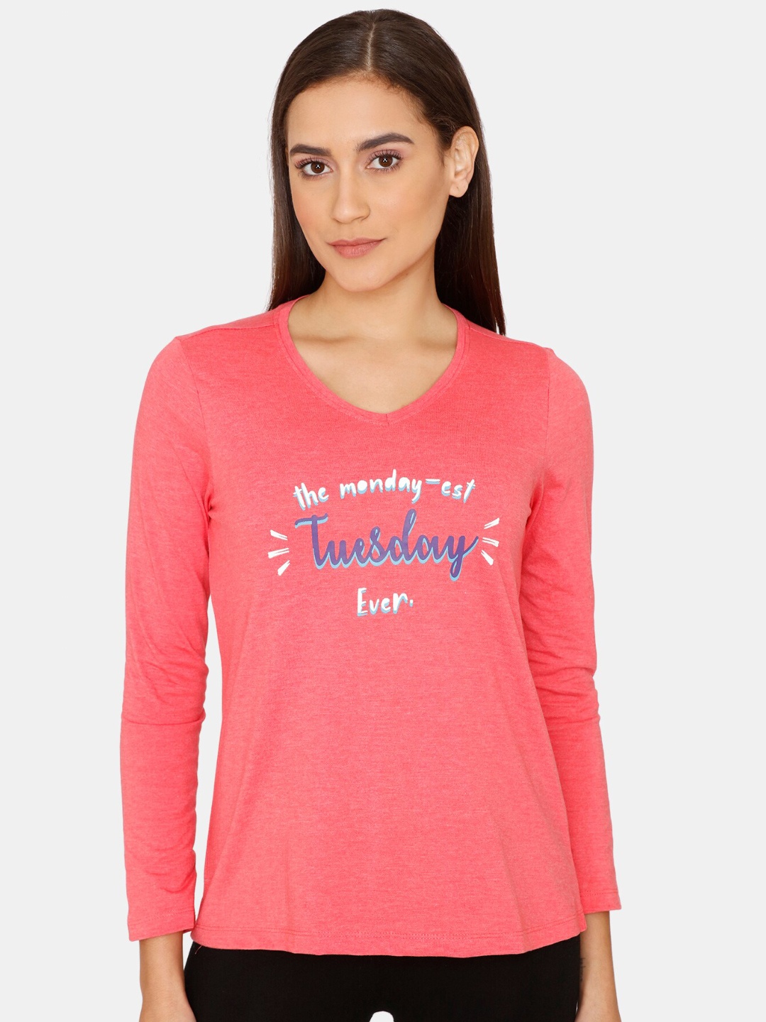 

Rosaline by Zivame Women Pink Printed Top