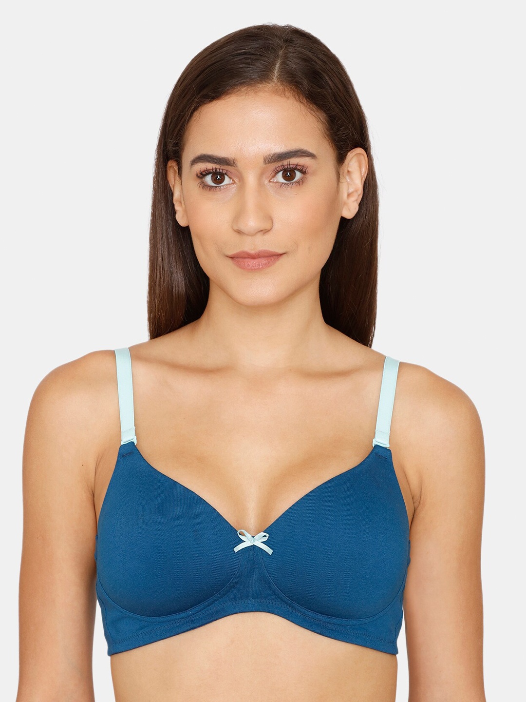 

Rosaline by Zivame Blue Solid Lightly Padded T-Shirt Bra