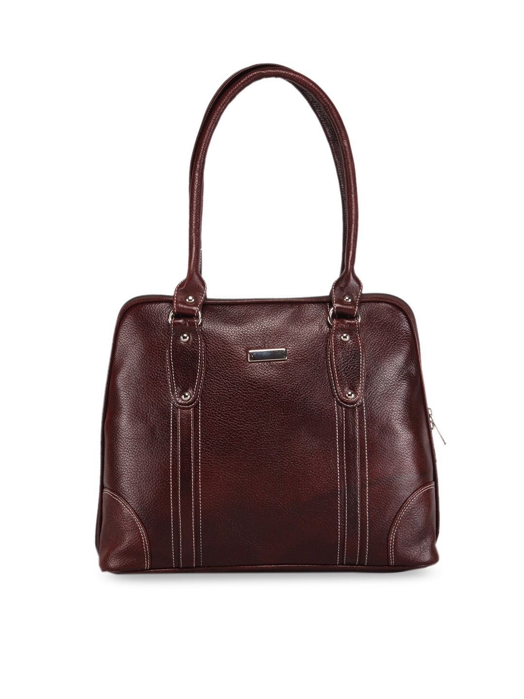 

GENWAYNE Brown Leather Structured Shoulder Bag