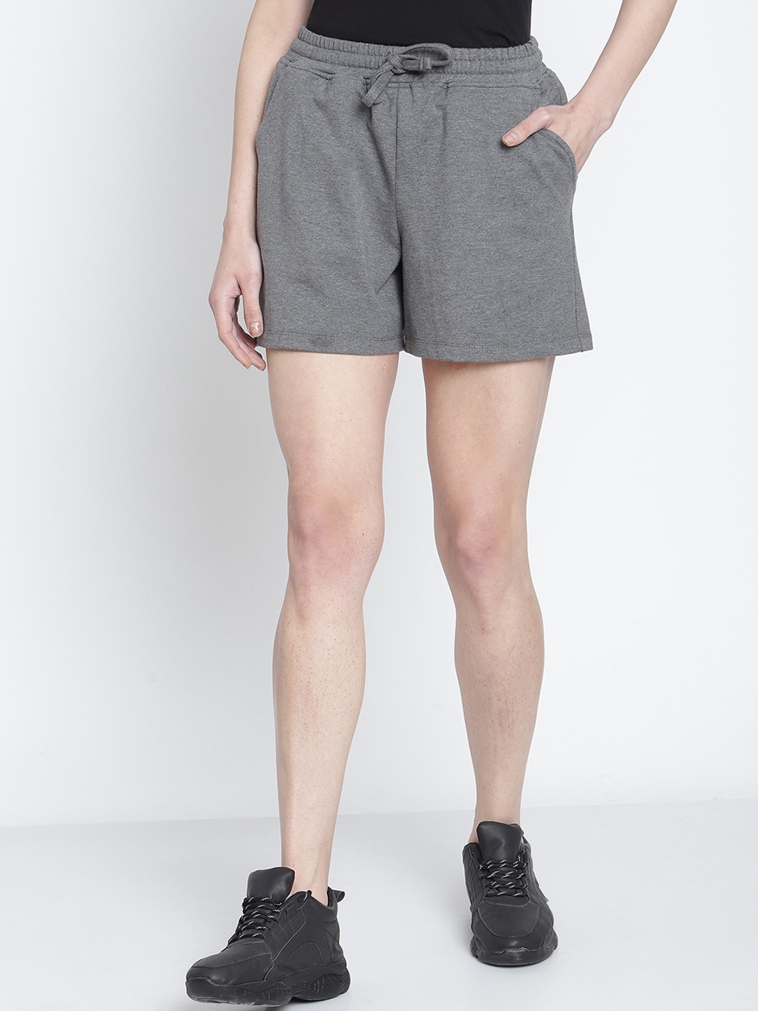

Rute Women Grey Cotton Shorts