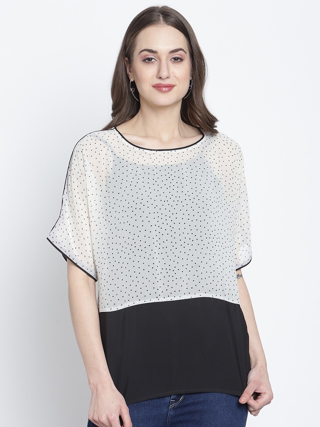 

Rute White & Black Print Top