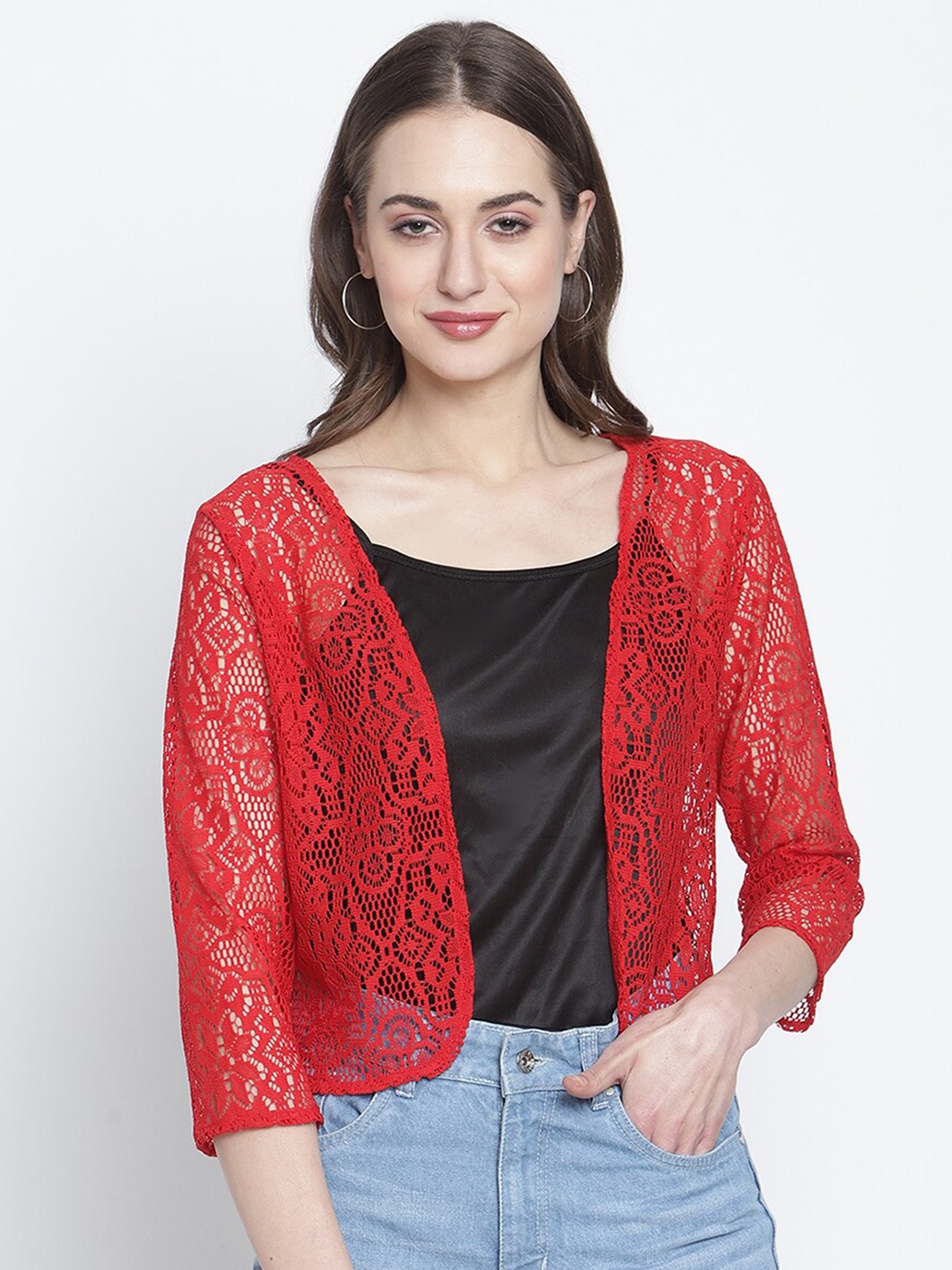 

Rute Women Red Cotton Shrug