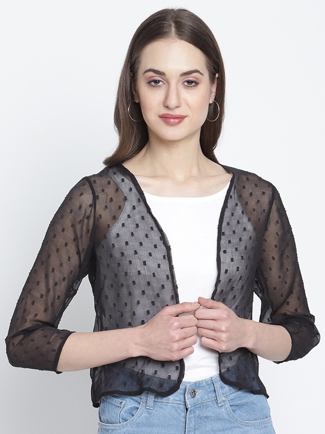 

Rute Women Black Crop Shrug