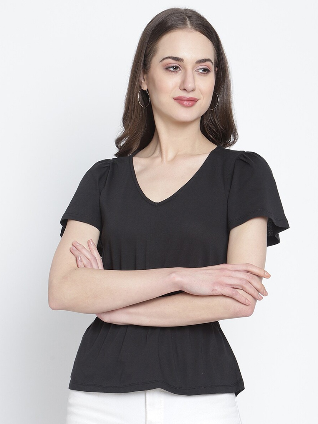 

Rute Black Cinched Waist Top