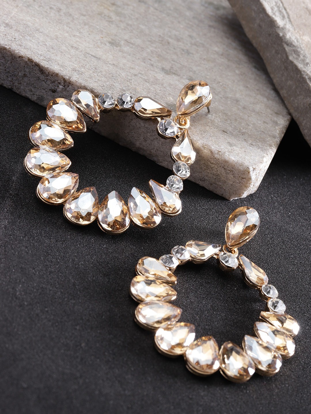 

YouBella Gold-Toned Contemporary Drop Earrings
