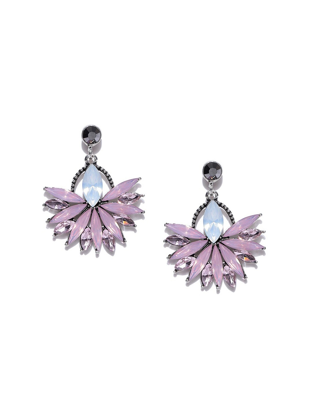 

YouBella Pink & Gold-Plated Contemporary Drop Earrings
