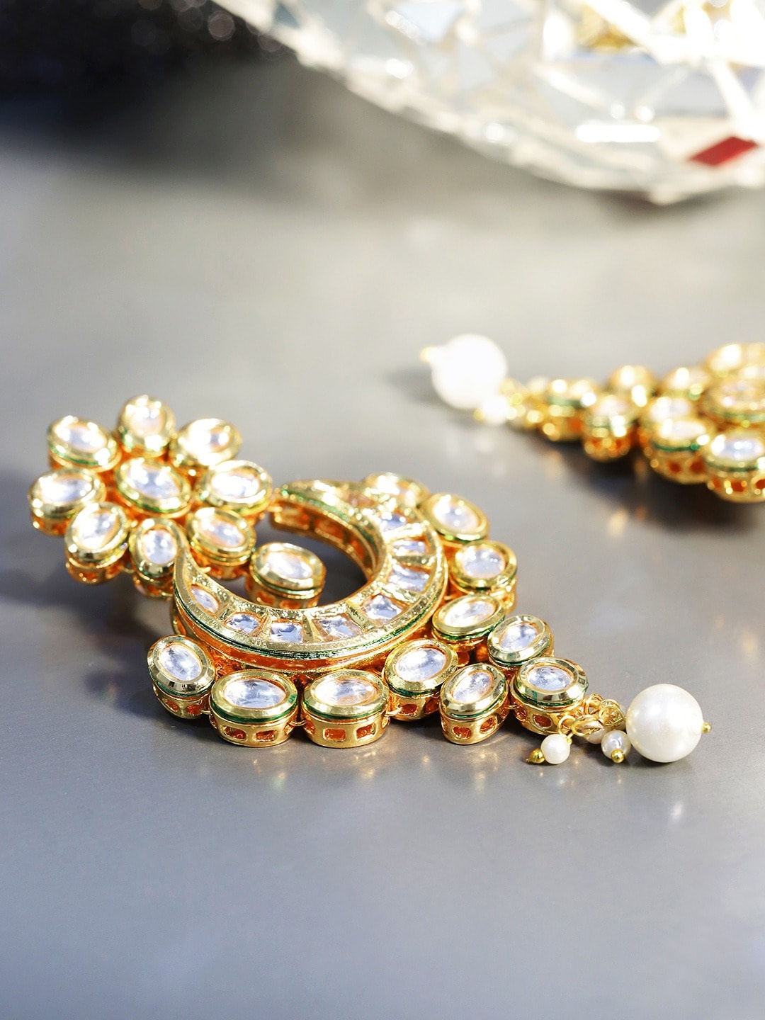 

YouBella Gold-Toned Contemporary Chandbalis Earrings