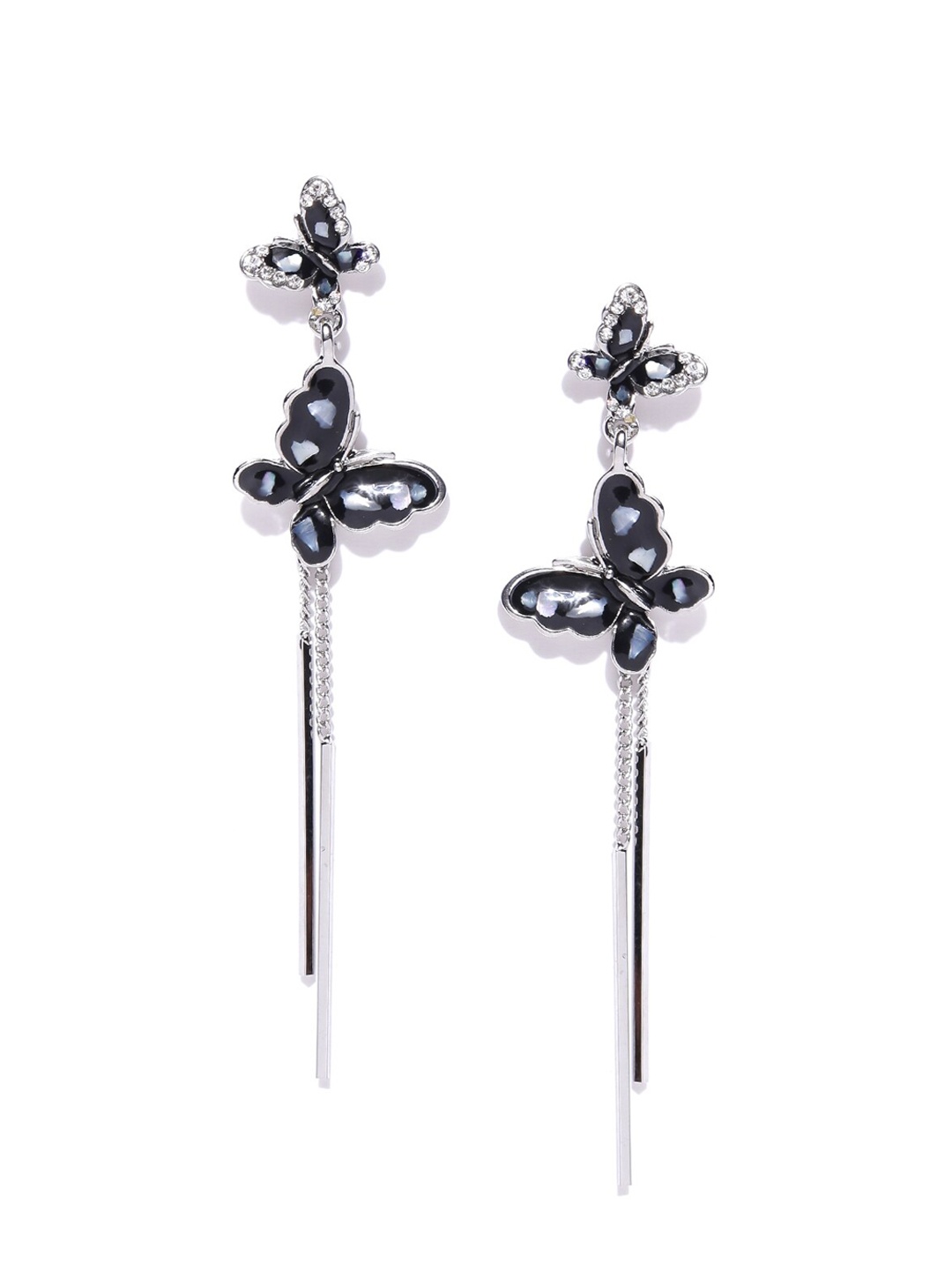 

YouBella Black Contemporary Drop Earrings