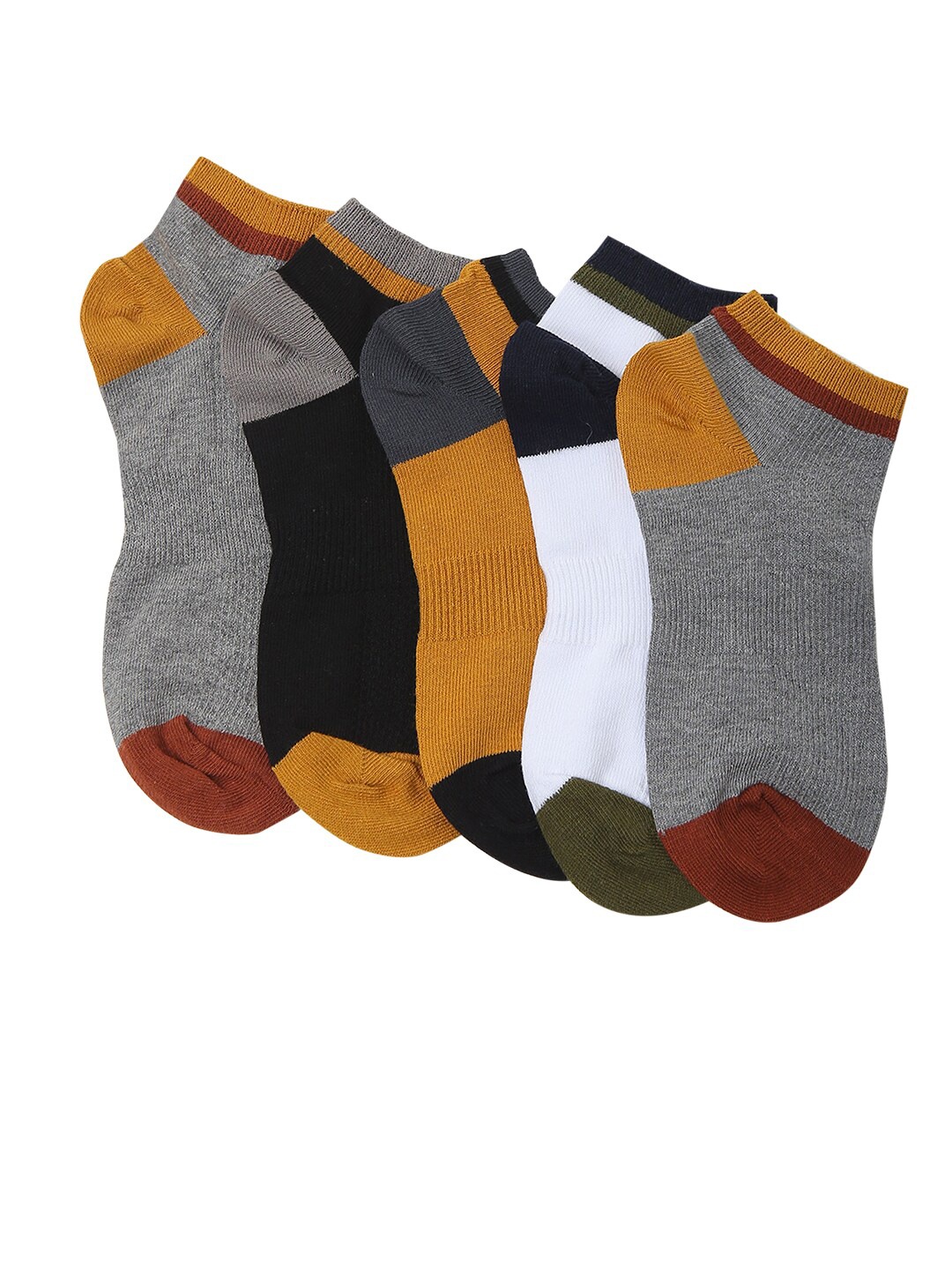 

Bunnywave Pack Of 5 Assorted Cotton Patterened Ankle-Length Socks