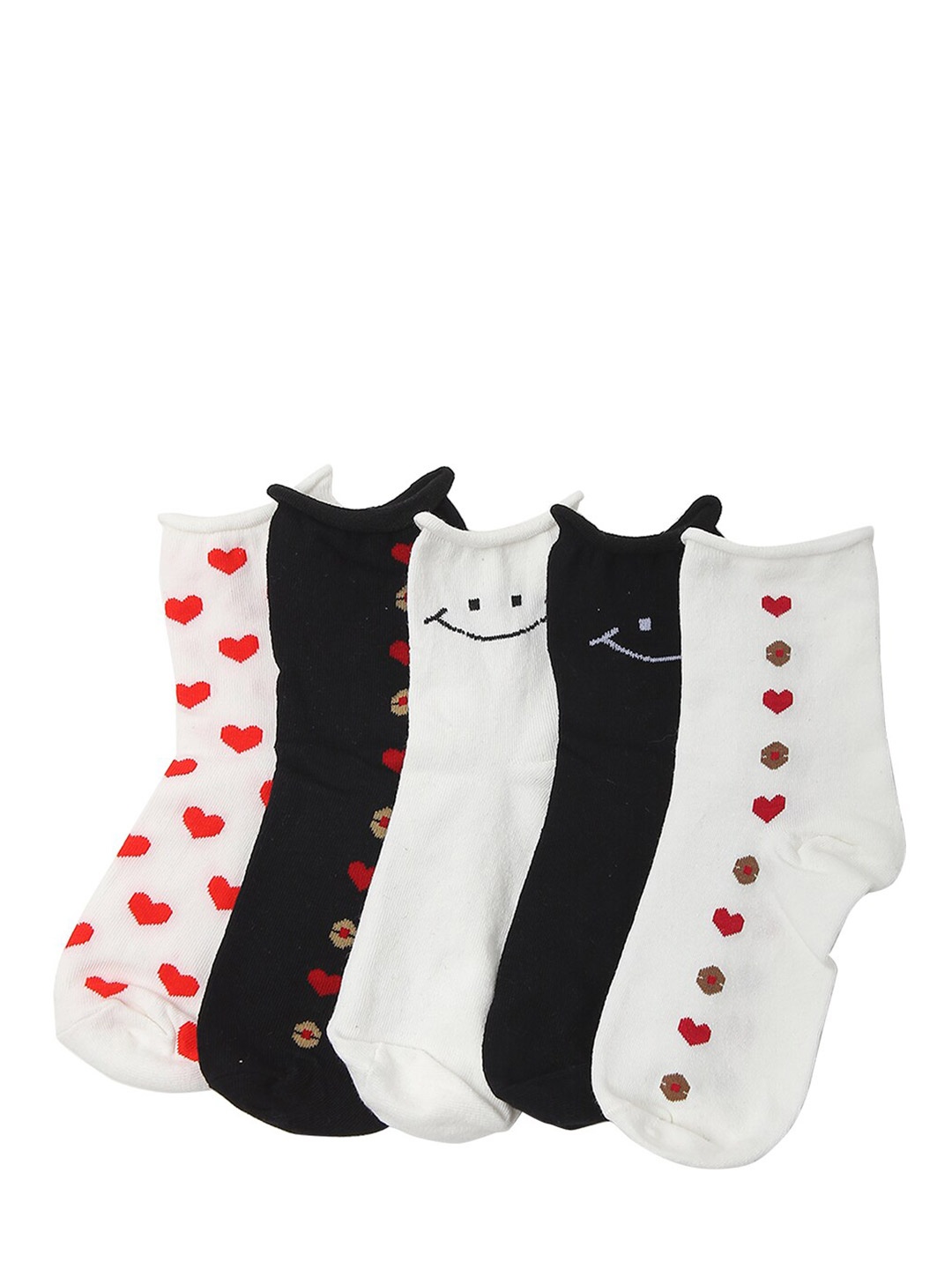 

Bunnywave Unisex Pack Of 5 Assorted Patterened Cotton Above Ankle-Length Socks