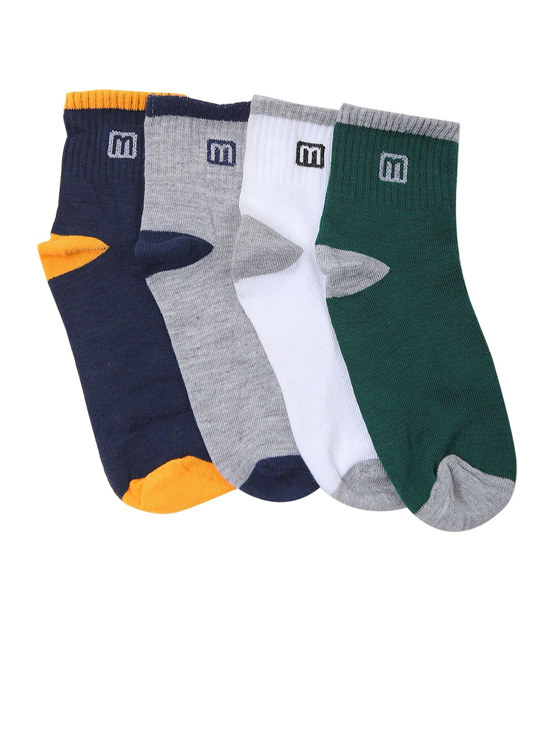 

Bunnywave Unisex Pack Of 4 Assorted Cotton Ankle-Length Socks