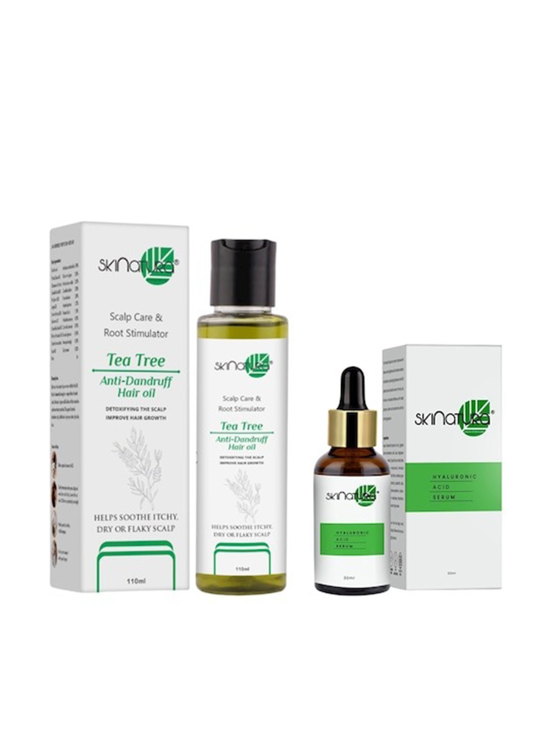 

Skinatura Anti-Dandruff Hair Oil & Hyaluronic Acid Serum Combo - 110ml+30ml, White