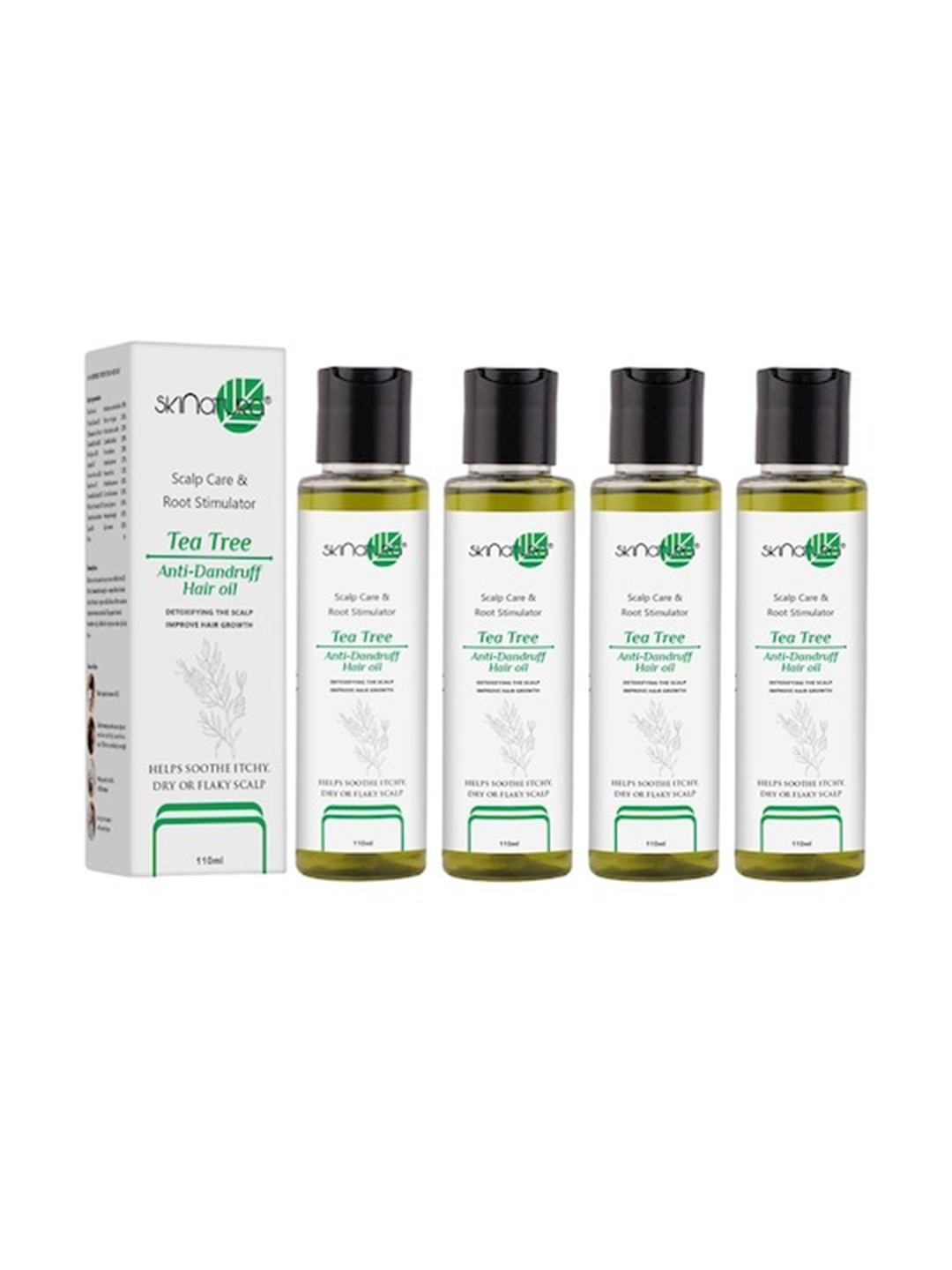

Skinatura Set of 4 Tea Tree Anti-Dandruff Hair Oil - 110ml each, White