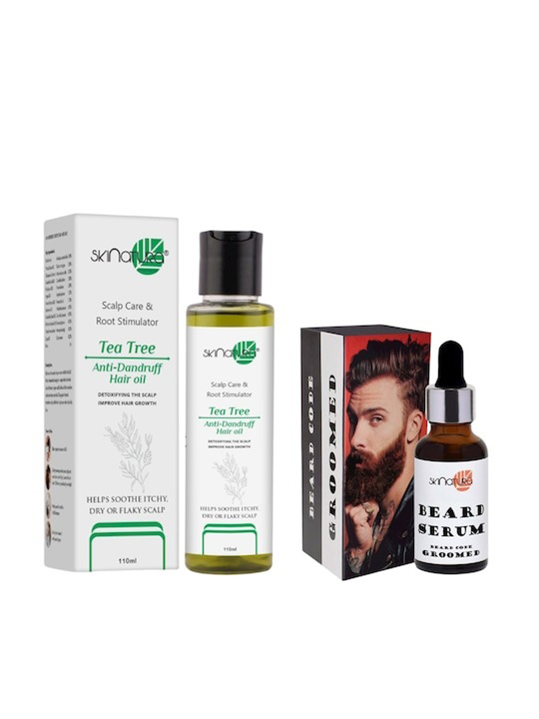 

Skinatura Men Anti-Dandruff Hair Oil & Groomed Beard Growth Serum Combo, White