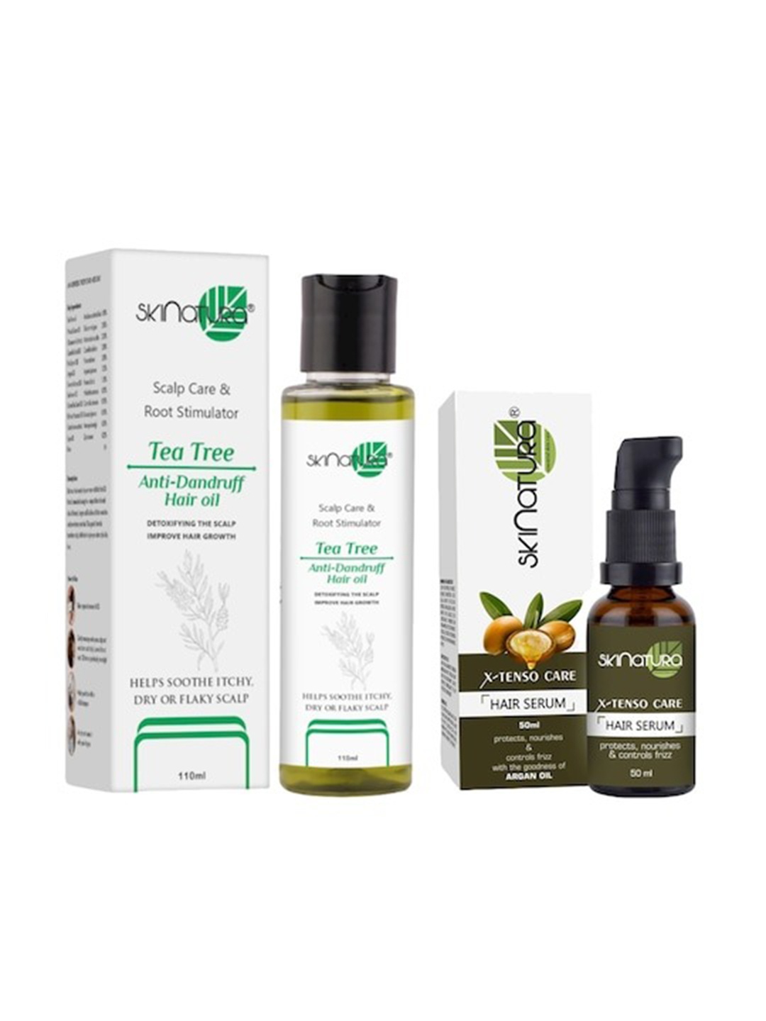 

Skinatura Anti-Dandruff Tea Tree Hair Oil & X-TENSO Care Hair Serum, White