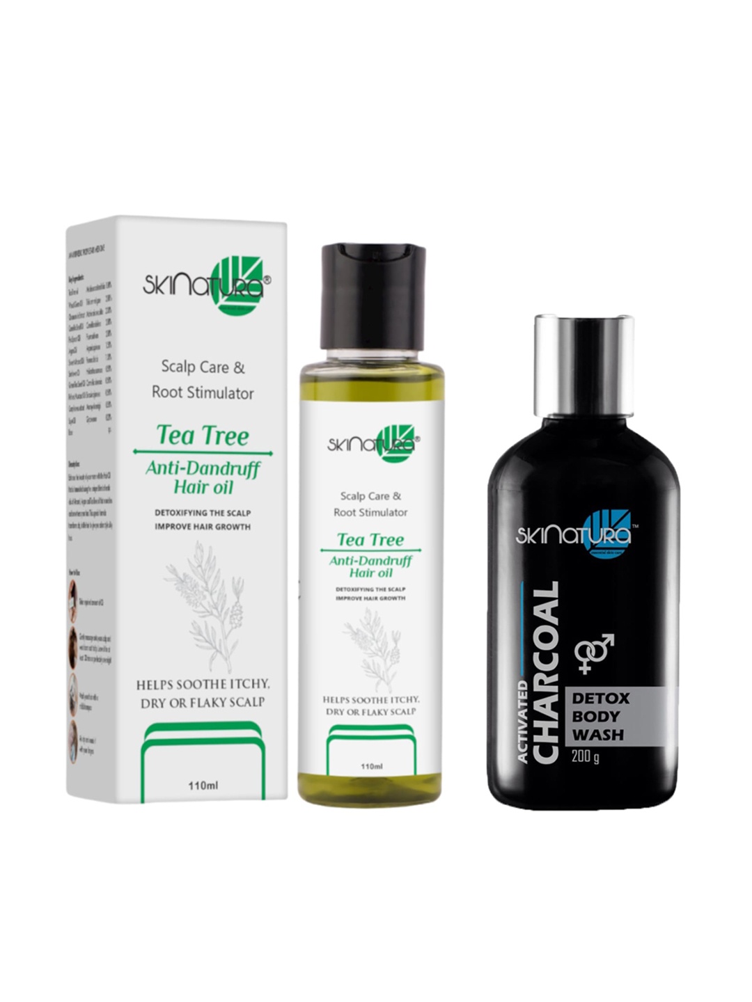 

Skinatura Anti-Dandruff Hair Oil & Charcoal Body Wash - 110ml+200g, White