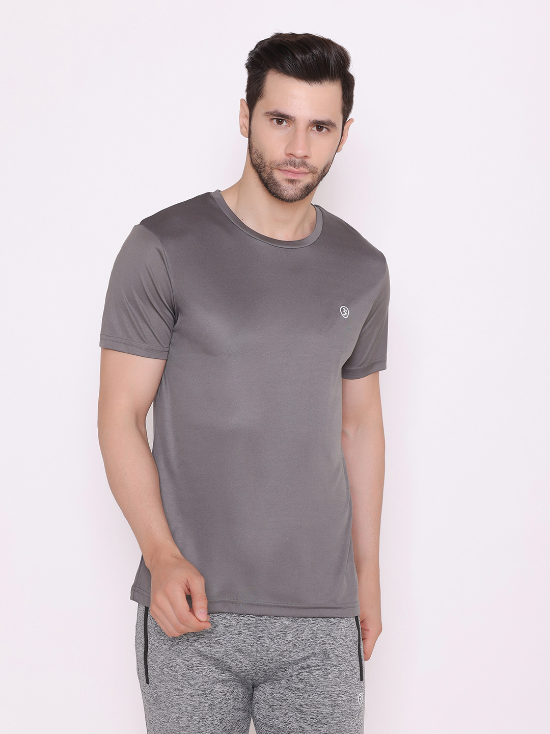 

BODYACTIVE Men Grey T-shirt