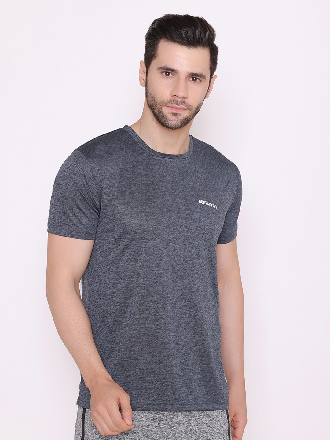 

BODYACTIVE Men Grey T-shirt