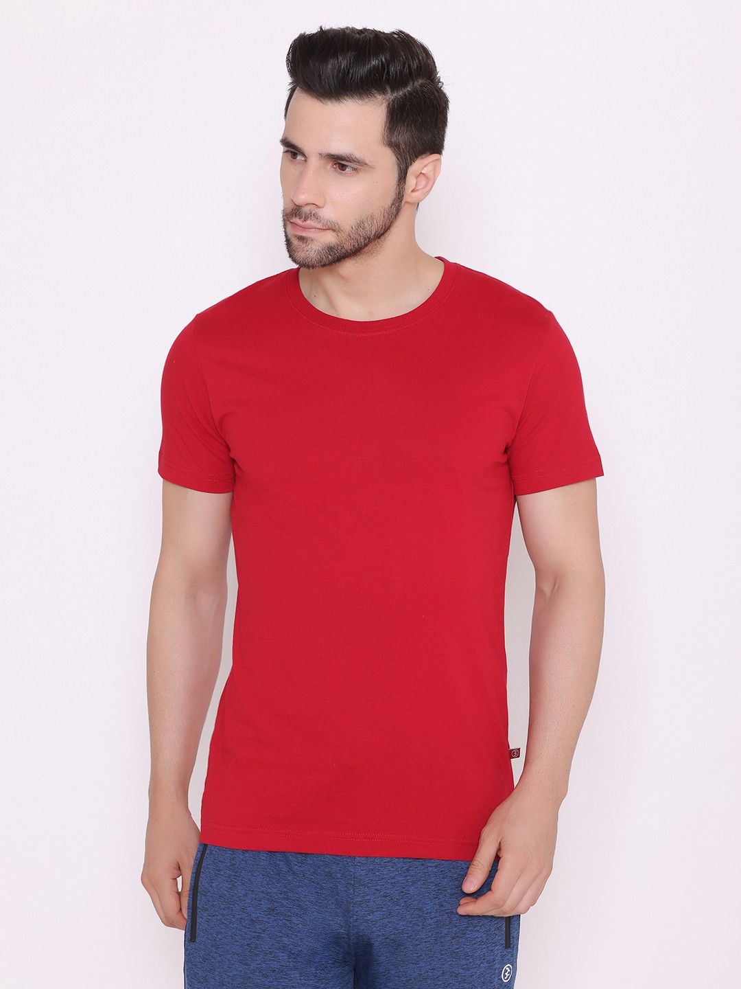 

BODYACTIVE Men Maroon Cotton T-shirt